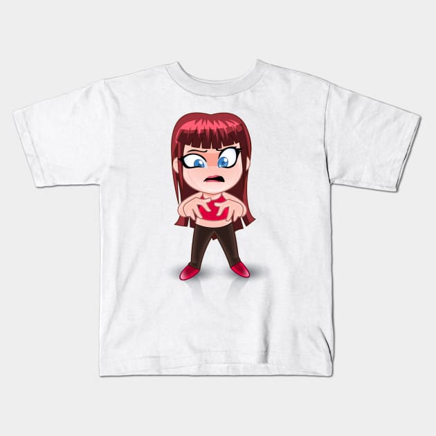 blue eyes beautiful girl cartoon character for young kids Kids T-Shirt by EDSERVICES